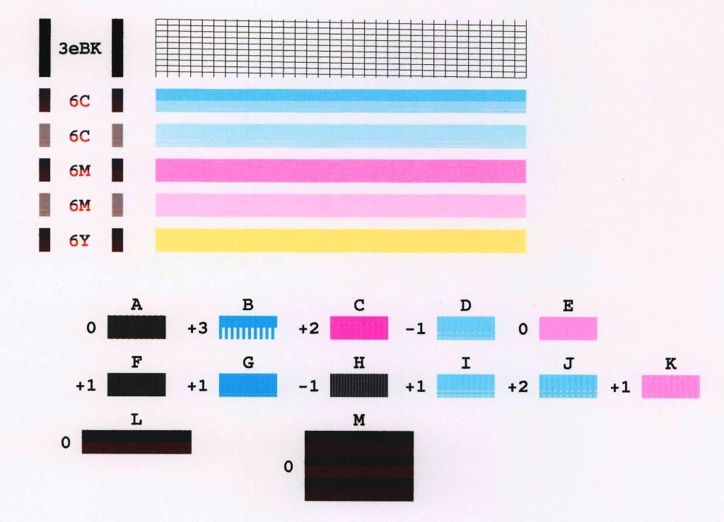 color test pattern for printer