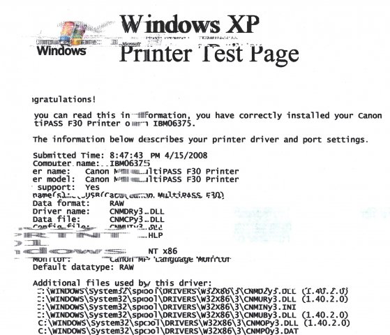 how to print test page on canon printer